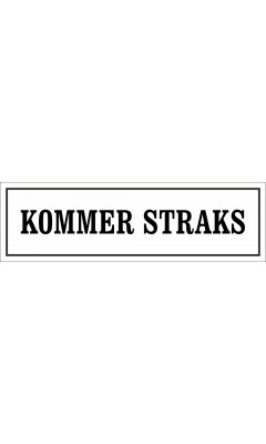 Bordskilt "KOMMER STRAKS" emalje sort 20x6 cm M46 Bordskilt "KOMMER STRAKS" emalje sort 20x6 cm M46