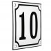Emaljeskilt 10 hvid - sort 10 x 10 cm model 10