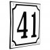 Emaljeskilt 41 hvid - sort 10 x 10 cm model 10