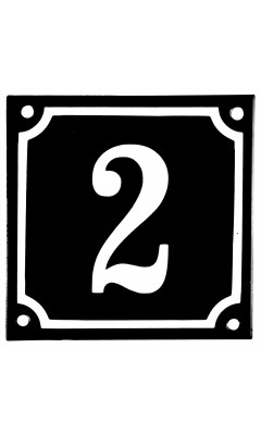 Emaljeskilt 2 sort - hvid 10 x 10 cm model 12