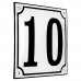 Emaljeskilt 10 hvid - sort 15 x 15 cm model 10