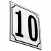 Emaljeskilt 10 hvid - sort 15 x 15 cm model 10