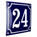 Emaljeskilt 24 blå - hvid 14 x 12 cm model 11