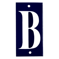 Emaljskylt B blå - vit 5 x 10 cm modell 14-3