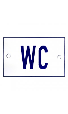 Emaljskylt WC vit - blå 8 x 5 cm modell 1-3
