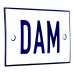 Emaljskylt DAM vit - blå 8 x 5 cm modell 1-3