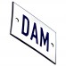 Emaljskylt DAM vit - blå 8 x 5 cm modell 1-3