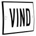 Emaljskylt VIND vit - svart 8 x 5 cm modell 2-3