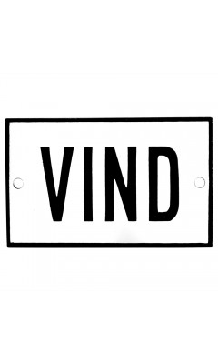 Emaljskylt VIND vit - svart 8 x 5 cm modell 2-3 Emaljskylt VIND vit - svart 8 x 5 cm modell 2-3