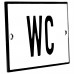 Emaljskylt WC vit - svart 8 x 5 cm modell 2-3