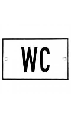Emaljskylt WC vit - svart 8 x 5 cm modell 2-3