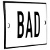 Emaljskylt BAD vit - svart 8 x 5 cm modell 2-3