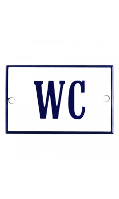 Emaljskylt WC vit - blå 8 x 5 cm modell 3-3