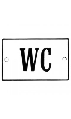 Emaljskylt WC vit - svart 8 x 5 cm modell 4-3