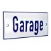 Emaljskylt Garage vit - blå 12 x 5 cm modell 1-3