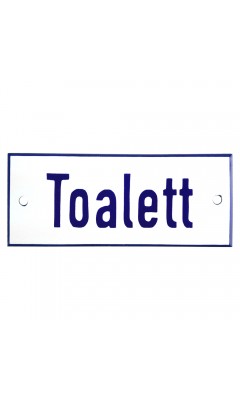 Emaljskylt Toalett vit - blå 12 x 5 cm modell 1-3