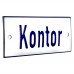 Emaljskylt Kontor vit - blå 12 x 5 cm modell 1-3