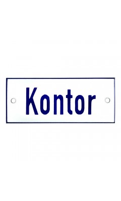 Emaljskylt Kontor vit - blå 12 x 5 cm modell 1-3