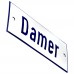 Emaljskylt Damer vit - blå 12 x 5 cm modell 1-3