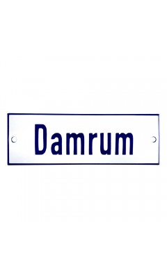 Emaljskylt Damrum vit - blå 12 x 5 cm modell 1-3