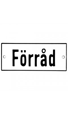 Emaljskylt Förråd vit - svart 12 x 5 cm modell 2-3 Emaljskylt Förråd vit - svart 12 x 5 cm modell 2-3