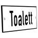 Emaljskylt Toalett vit - svart 12 x 5 cm modell 2-3