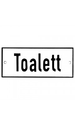 Emaljskylt Toalett vit - svart 12 x 5 cm modell 2-3