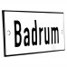 Emaljskylt Badrum vit - svart 12 x 5 cm modell 2-3