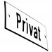 Emaljskylt Privat vit - svart 12 x 5 cm modell 2-3