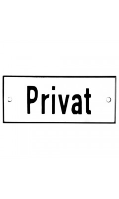 Emaljskylt Privat vit - svart 12 x 5 cm modell 2-3 Emaljskylt Privat vit - svart 12 x 5 cm modell 2-3