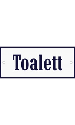 Emaljskylt Toalett vit - blå 12 x 5 cm modell 3-3