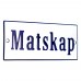 Emaljskylt Matskap vit - blå 12 x 5 cm modell 3-3