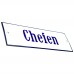 Emaljskylt Chefen vit - blå 12 x 5 cm modell 3-3