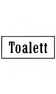 Emaljskylt Toalett vit - svart 12 x 5 cm modell 4-3
