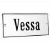 Emaljskylt Vessa vit - svart 12 x 5 cm modell 4-3