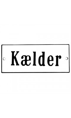 Emaljskylt Kælder vit - svart 12 x 5 cm modell 4-3