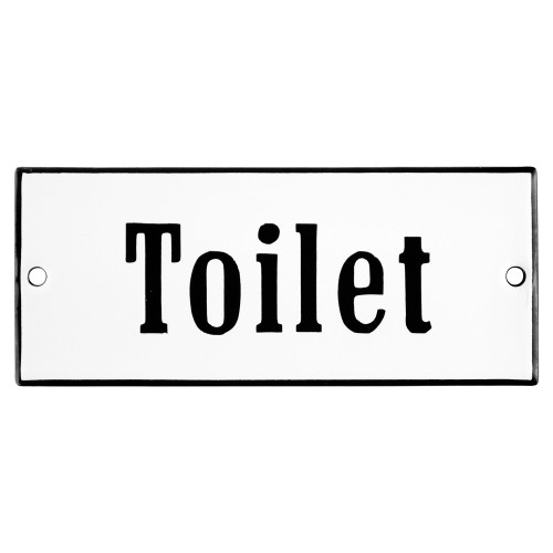 Emaljskylt Toilet vit - svart 12 x 5 cm modell 4-3