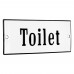 Emaljskylt Toilet vit - svart 12 x 5 cm modell 4-3