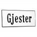 Emaljskylt Gjester vit - svart 12 x 5 cm modell 4-3