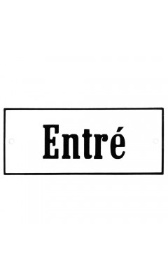 Emaljskylt Entré vit - svart 12 x 5 cm modell 4-3 Emaljskylt Entré vit - svart 12 x 5 cm modell 4-3