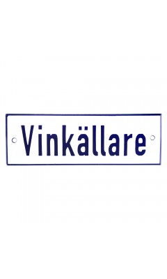Emaljskylt Vinkällare vit - blå 15 x 5 cm modell 1-3 Emaljskylt Vinkällare vit - blå 15 x 5 cm modell 1-3