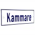 Emaljskylt Kammare vit - blå 15 x 5 cm modell 1-3