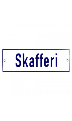 Emaljskylt Skafferi vit - blå 15 x 5 cm modell 1-3 Emaljskylt Skafferi vit - blå 15 x 5 cm modell 1-3