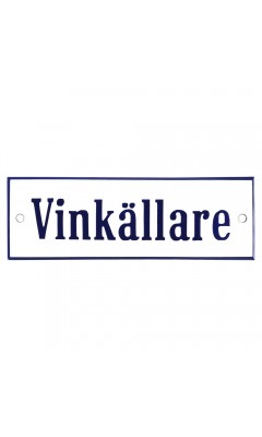 Emaljskylt Vinkällare vit - blå 15 x 5 cm modell 3-3 Emaljskylt Vinkällare vit - blå 15 x 5 cm modell 3-3