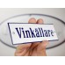 Emaljskylt Vinkällare vit - blå 15 x 5 cm modell 3-3