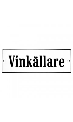Emaljskylt Vinkällare vit - svart 15 x 5 cm modell 4-3 Emaljskylt Vinkällare vit - svart 15 x 5 cm modell 4-3