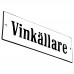 Emaljskylt Vinkällare vit - svart 15 x 5 cm modell 4-3