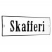 Emaljskylt Skafferi vit - svart 15 x 5 cm modell 4-3