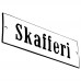 Emaljskylt Skafferi vit - svart 15 x 5 cm modell 4-3