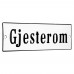 Emaljskylt Gjesterom vit - svart 15 x 5 cm modell 4-3